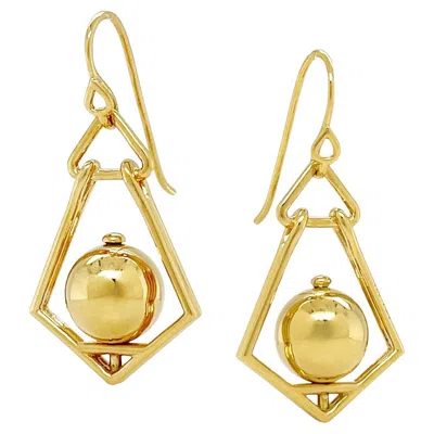 Pre-owned Valentin Magro 18k Yellow Gold Medium Gold Lantern Earrings