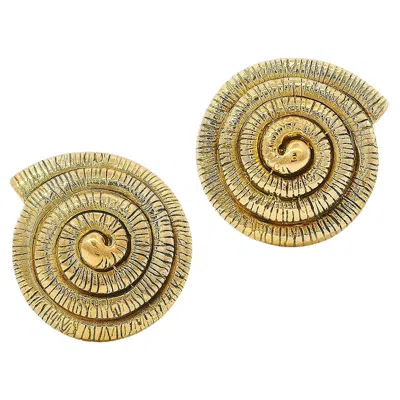 Pre-owned Valentin Magro 18k Yellow Gold Nautilus Gold Shell Earrings