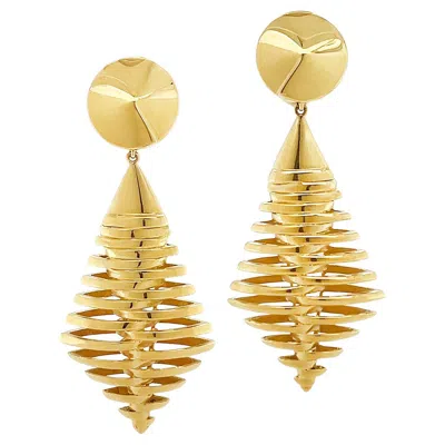 Pre-owned Valentin Magro 18k Yellow Gold Spiral Lantern Earrings