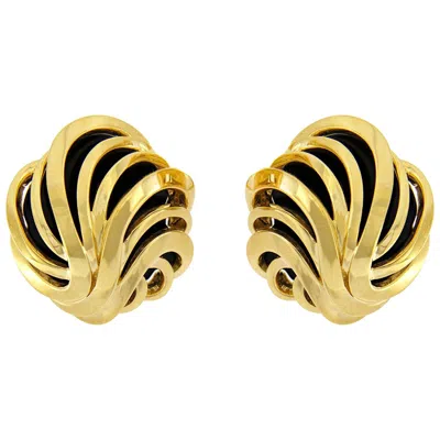 Pre-owned Valentin Magro Black Jade Gold Swirl 18k Yellow Gold Earrings