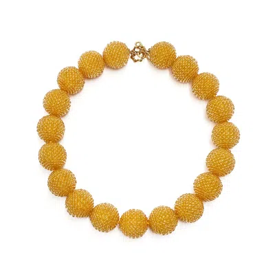 Pre-owned Valentin Magro Citrine Woven Bead 18k Yellow Gold Necklace