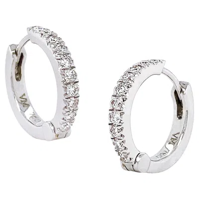 Pre-owned Valentin Magro Diamond 18k White Gold Hoop Earrings