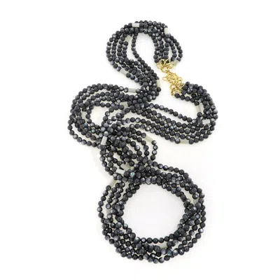 Pre-owned Valentin Magro Five Strand Black Mother Of Pearl 18k Yellow Gold Necklace