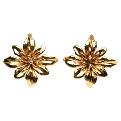 Pre-owned Valentin Magro Gold Flower Earrings In Multi