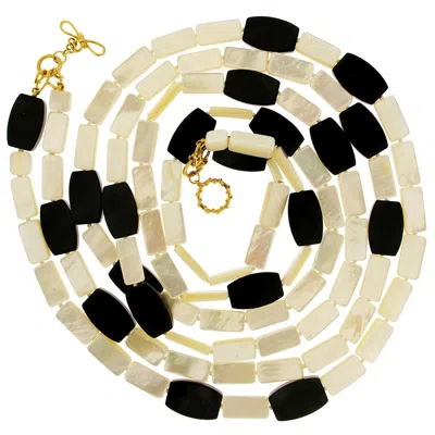 Pre-owned Valentin Magro Mother Of Pearl And Onyx 18k Yellow Gold Necklace