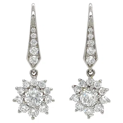 Pre-owned Valentin Magro Platinum Diamond Cluster Drop Earrings In Multi