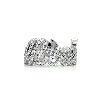 Pre-owned Valentin Magro Platinum Diamond Letter I Love You More Ring In Multi