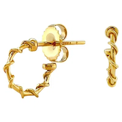 Pre-owned Valentin Magro Small 18k Yellow Gold Nautical Rope Hoop Earrings