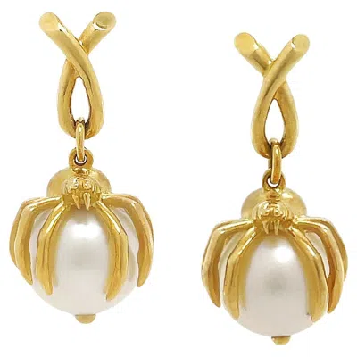 Pre-owned Valentin Magro Spider South Sea Pearl Earrings In 18k Yellow Gold