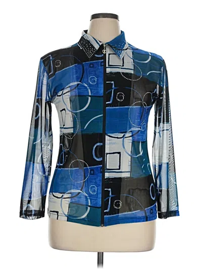 Pre-owned Valentina 3/4 Sleeve Blouse In Blue