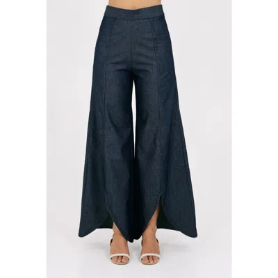 Valentina Gordon Flow Wide-leg Denim Pants In Blue