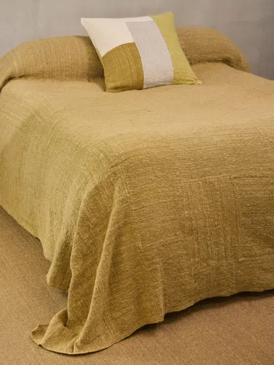 Valentina Hoyos Hand-dyed Patchwork Cotton Bedspread (110in/2.8m) In Brown