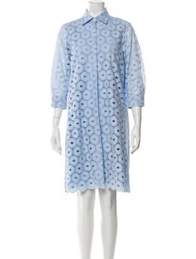 Pre-owned Valentina Kova Floral Print Knee-length Dress In Blue