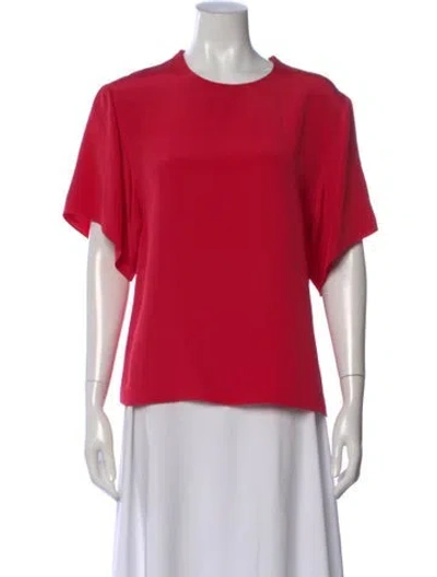 Pre-owned Valentina Kova Silk Crew Neck Top In Pink