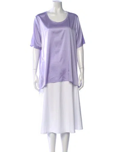Pre-owned Valentina Kova Silk Crew Neck Top In Purple