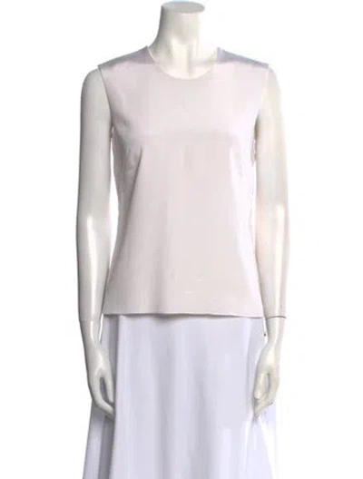 Pre-owned Valentina Kova Silk Crew Neck Top In White