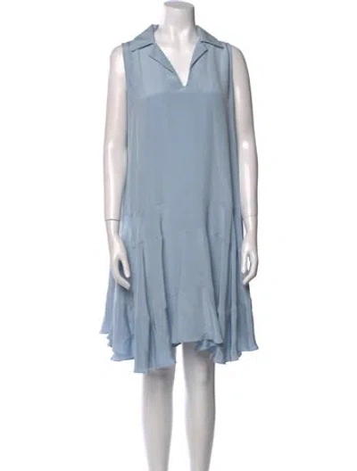 Pre-owned Valentina Kova Silk Knee-length Dress In Blue
