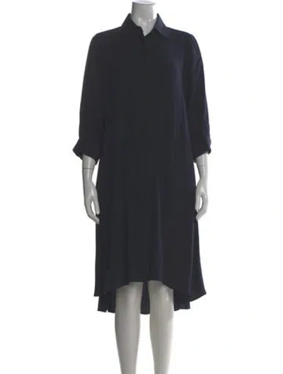 Pre-owned Valentina Kova Silk Midi Length Dress In Gray