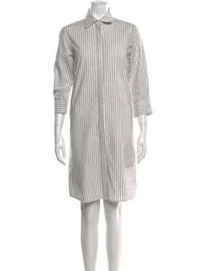 Pre-owned Valentina Kova Striped Midi Length Dress In Gray