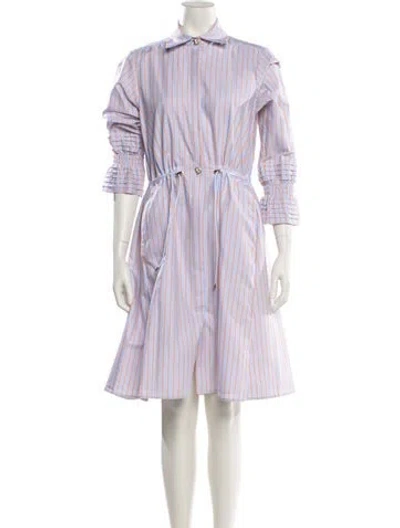 Pre-owned Valentina Kova Striped Midi Length Dress In Multi