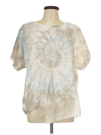 Pre-owned Valentina Naldi Short Sleeve Blouse In White