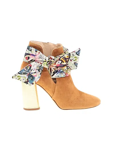 Pre-owned Valentina Rangoni Ankle Boots In Tan