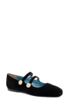 Valentina Rangoni Bambolina Mary Jane Flat In Black