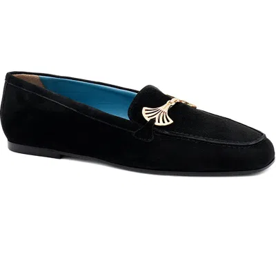 Valentina Rangoni Bazar Flat Loafer Black Cashmere