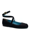 Valentina Rangoni Birba Ankle Strap Ballerina In Black Satin