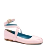 Valentina Rangoni Birba Ankle Strap Ballerina In Rosa Satin