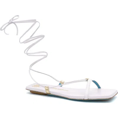 Valentina Rangoni Callisto Ankle Wrap Sandal In White