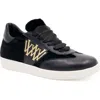 Valentina Rangoni Valetta  Lace Up Sneaker In Black Malfe