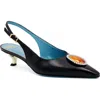 Valentina Rangoni Veronika  Low Heel Sling Pump In Black Luce