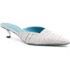 Valentina Rangoni Virgilo Low Heel Mule In Perla Plisse
