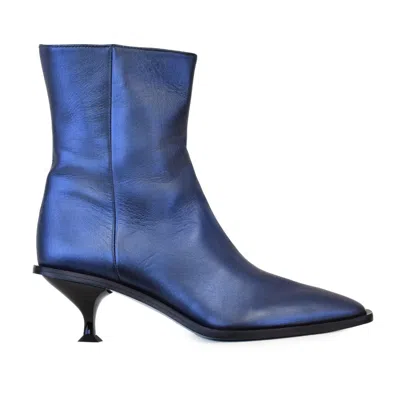 Valentina Rangoni Women's Blue Drago Short Boot Eclipse Blu Lamb