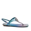 Valentina Rangoni Women's Blue / Pink / Purple Cleopatra Thong Sky Degrade Nappa In Blue/pink/purple