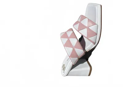 Valentina Rangoni Women's Luppolo Geometric Block Sandals In Pink & White In Multi