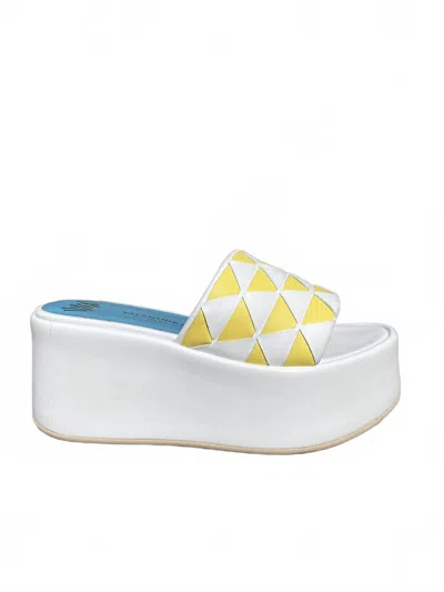 Valentina Rangoni Women's Mirtillo Platform Sandal In White/yellow In Multi