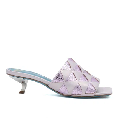 Valentina Rangoni Women's Neutrals / Pink / Purple Vicky Slide Pluto Lamina Pink In Pink/purple