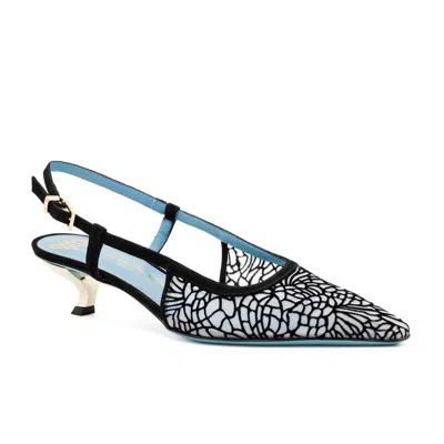 Valentina Rangoni Women's Neutrals Vortice Mesh Sling - Beige&black In Multi