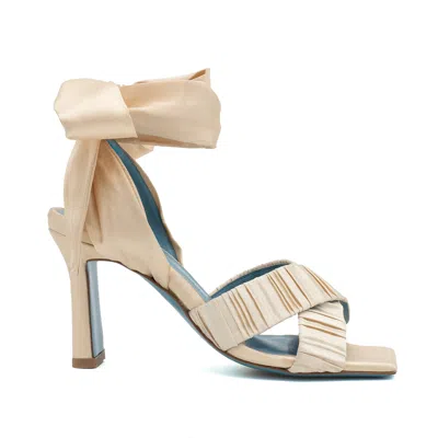 Valentina Rangoni Women's Neutrals / White Leonessa Ankle Wrap Avorio Plisse