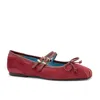 Valentina Rangoni Women's Red Brigitte Fashion Flat - Cerise Cashmere Suede In Burgundy