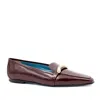 Valentina Rangoni Women's Red Grecale Ornamented Flat - Bordeaux Vernice In Red