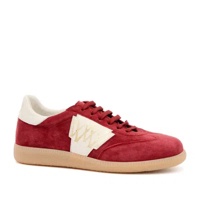 Valentina Rangoni Women's Red Valetta Sneaker - Cerise Cashmere Suede In Multi