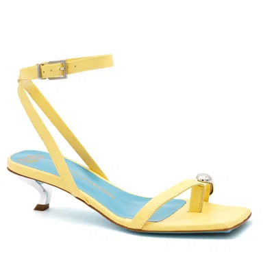 Valentina Rangoni Women's Velia Ankel Strap Sandal - Yellow Parmasoft Leather In Multi