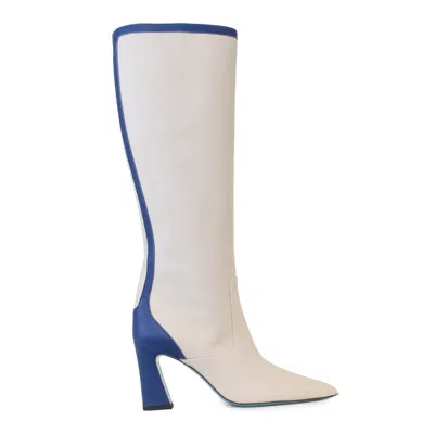 Valentina Rangoni Women's White Frama Tall Boot Foam/blue Parmasoft
