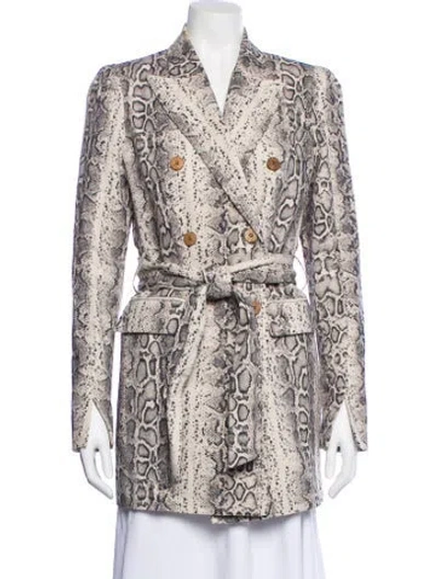 Pre-owned Valentina Shah Animal Print Blazer In Multi