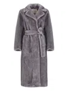 Valentini 1972 Synth Fur Coat In Blue