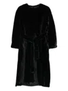 Valentini 1972 Belted Faux Fur Coat In Black