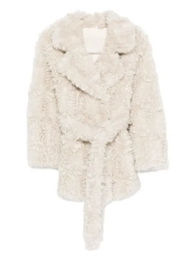 Valentini 1972 Belted Teddy Jacket In Neutral